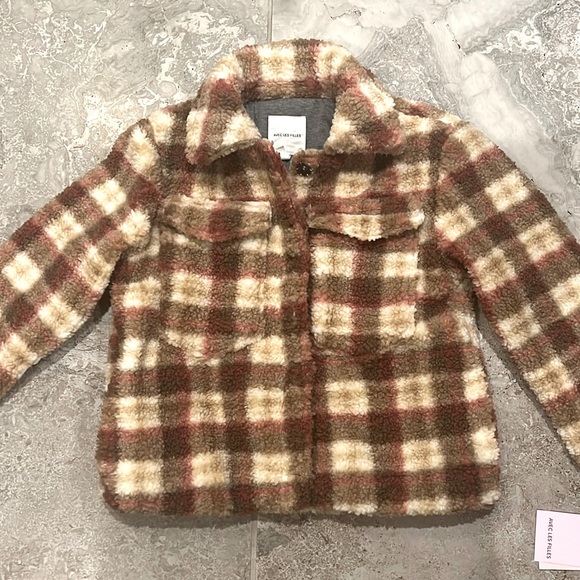 Avec Les Filles Sherpa Plaid Jacket, Size XS New w/Tag - Picture 2 of 6